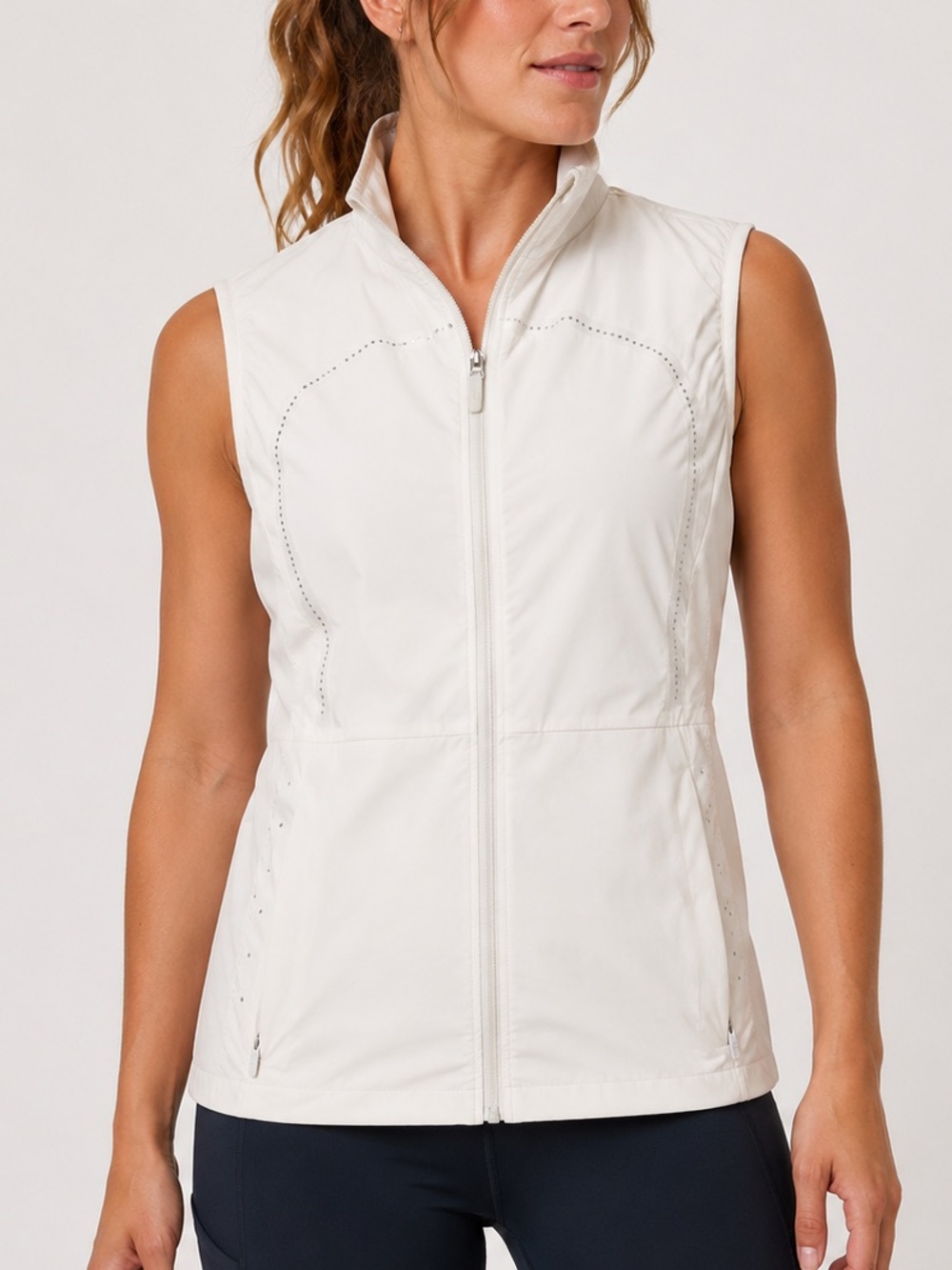 Lululemon Light Speed Vest Desert Snake White Silver Fox Reflective Size 4